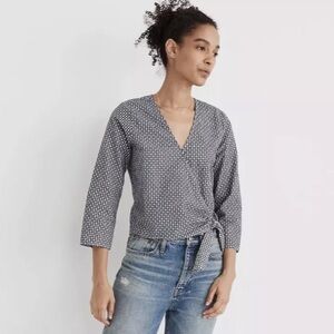 Made well Gingham print cross front blouse